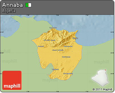 Savanna Style Map of Annaba, single color outside