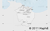 Silver Style Map of Annaba, single color outside