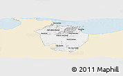 Classic Style Panoramic Map of Annaba, single color outside