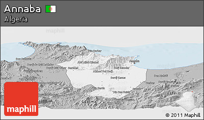 Gray Panoramic Map of Annaba