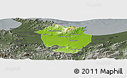 Physical Panoramic Map of Annaba, darken, semi-desaturated