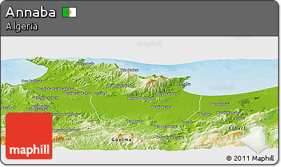 Physical Panoramic Map of Annaba