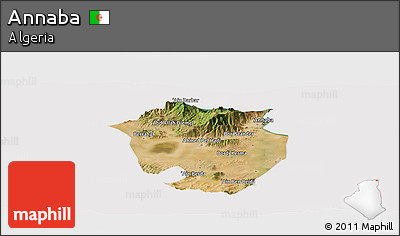 Satellite Panoramic Map of Annaba, cropped outside