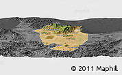 Satellite Panoramic Map of Annaba, darken, desaturated