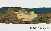 Satellite Panoramic Map of Annaba, darken