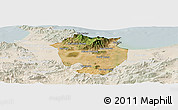 Satellite Panoramic Map of Annaba, lighten