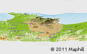 Satellite Panoramic Map of Annaba, physical outside