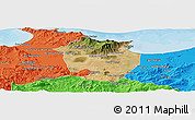 Satellite Panoramic Map of Annaba, political outside