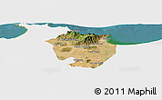 Satellite Panoramic Map of Annaba, single color outside