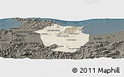 Shaded Relief Panoramic Map of Annaba, darken