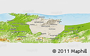 Shaded Relief Panoramic Map of Annaba, physical outside