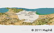 Shaded Relief Panoramic Map of Annaba, satellite outside