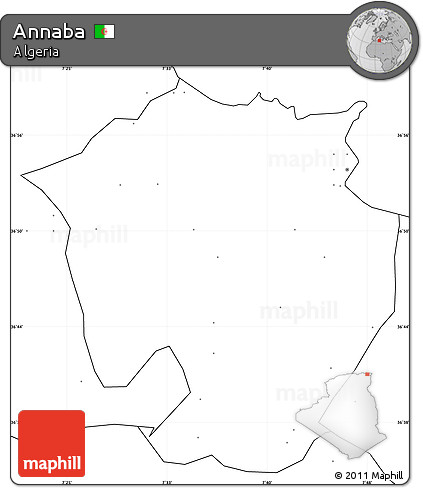 Blank Simple Map of Annaba, no labels