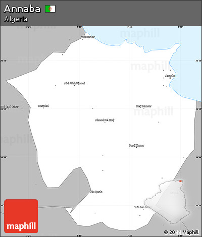 Gray Simple Map of Annaba