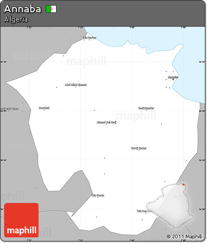 Gray Simple Map of Annaba