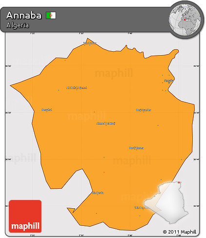 Political Simple Map of Annaba, cropped outside