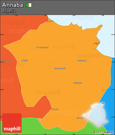 Political Simple Map of Annaba