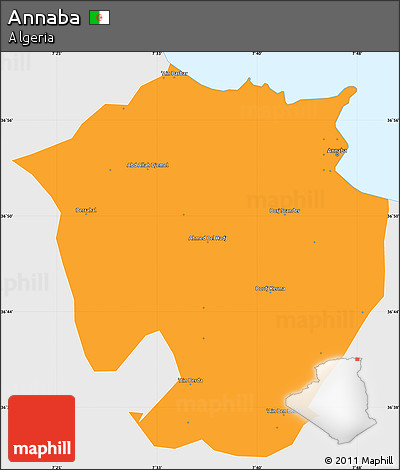 Political Simple Map of Annaba, single color outside