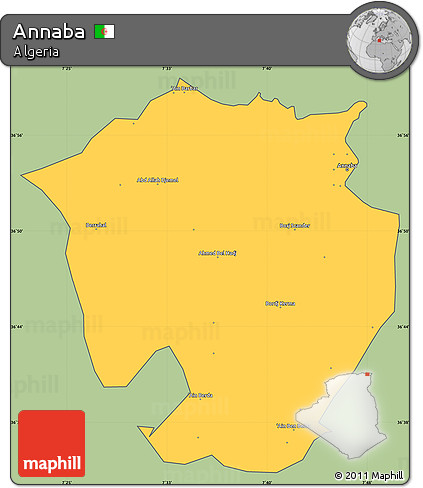 Savanna Style Simple Map of Annaba, cropped outside