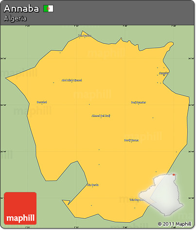 Savanna Style Simple Map of Annaba, cropped outside
