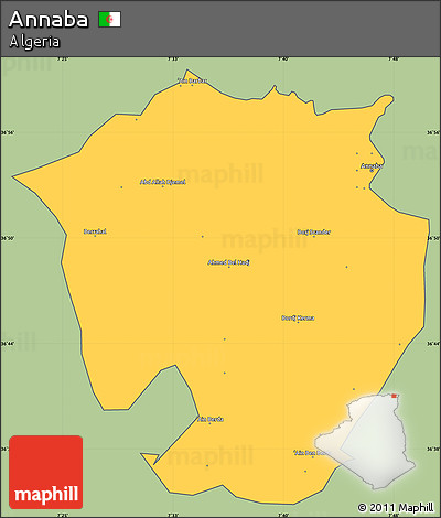 Savanna Style Simple Map of Annaba, cropped outside