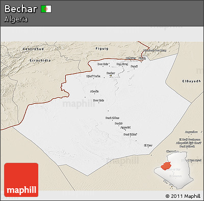 Classic Style 3D Map of Bechar