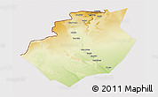 Physical 3D Map of Bechar, cropped outside