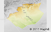 Physical 3D Map of Bechar, lighten, desaturated