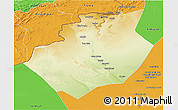 Physical 3D Map of Bechar, political outside