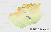 Physical 3D Map of Bechar, single color outside