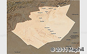 Satellite 3D Map of Bechar, darken