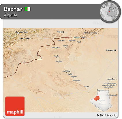 Satellite 3D Map of Bechar