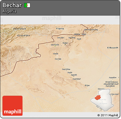 Satellite 3D Map of Bechar