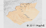 Satellite 3D Map of Bechar, lighten, desaturated