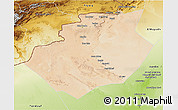 Satellite 3D Map of Bechar, physical outside