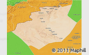 Satellite 3D Map of Bechar, political outside