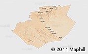 Satellite 3D Map of Bechar, single color outside