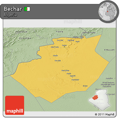 Savanna Style 3D Map of Bechar