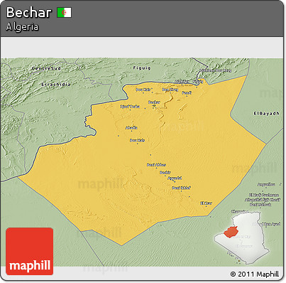Savanna Style 3D Map of Bechar