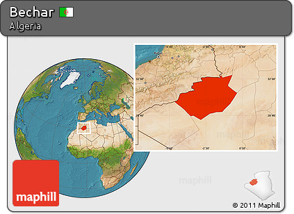 Satellite Location Map of Bechar