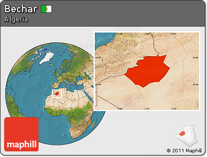 Satellite Location Map of Bechar