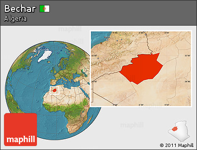 Satellite Location Map of Bechar