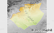 Physical Map of Bechar, desaturated