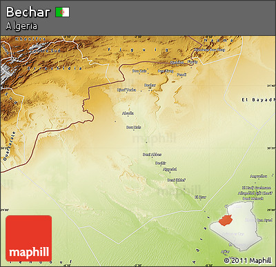 Physical Map of Bechar