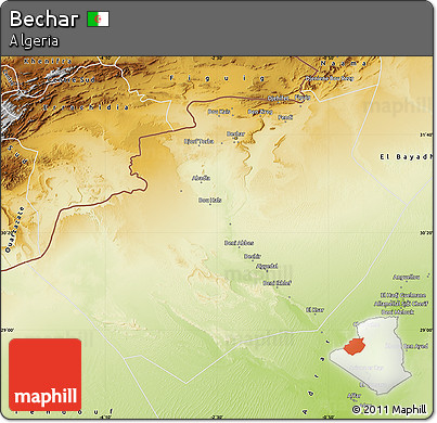 Physical Map of Bechar