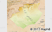 Physical Map of Bechar, satellite outside