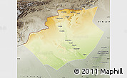 Physical Map of Bechar, semi-desaturated