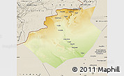 Physical Map of Bechar, shaded relief outside