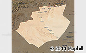 Satellite Map of Bechar, darken
