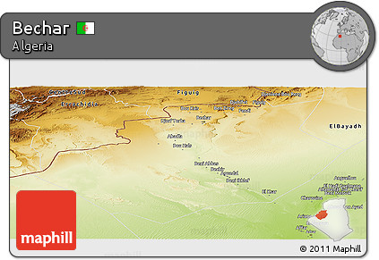 Physical Panoramic Map of Bechar